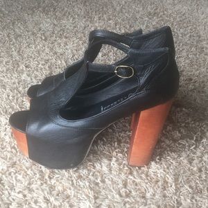 Jeffrey Campbell black platform heels. Size 6.5